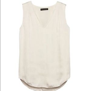 Banana Republic Pleated Drapey Tank in White